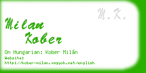 milan kober business card